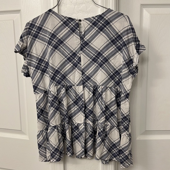 Maurices Plaid Tiered Babydoll Top - Picture 4 of 5